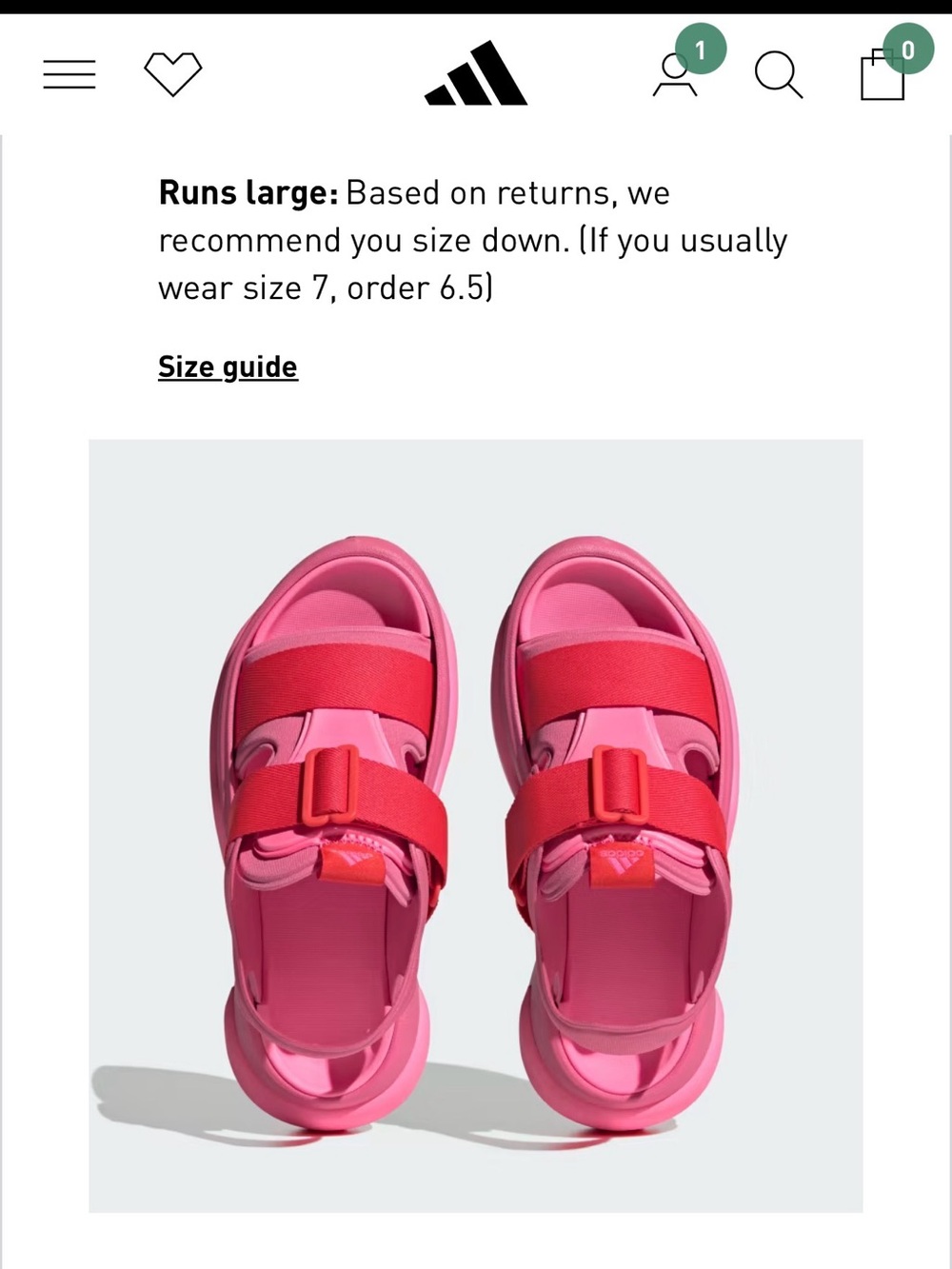 adidas Mehana Pink and Red Women's Sandals. Size 11 NWT